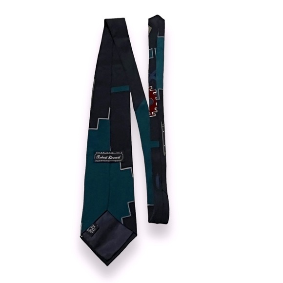 Vintage Robert Stewart Silk Tie Aztec Southwestern Tribal Print Made in USA - Picture 6 of 7